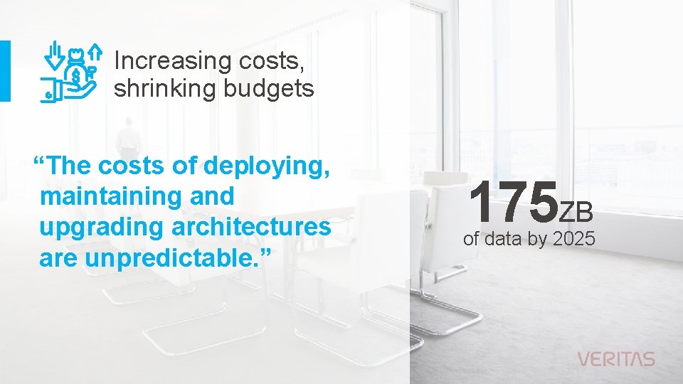 Increasing costs, shrinking budgets “The costs of deploying, maintaining and upgrading architectures are unpredictable.