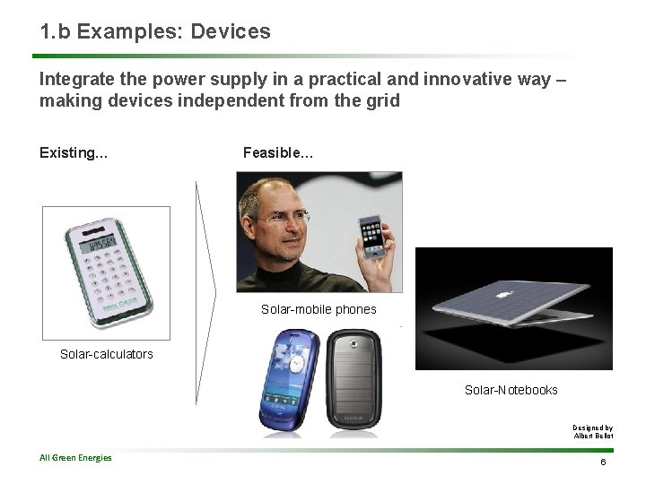 1. b Examples: Devices Integrate the power supply in a practical and innovative way
