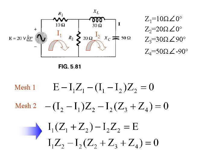 I 1 I 2 Z 1=10Ω∠ 0° Z 2=20Ω∠ 0° Z 3=30Ω∠ 90° Z