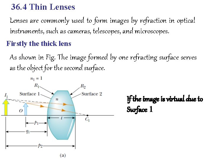 36. 4 Thin Lenses are commonly used to form images by refraction in optical