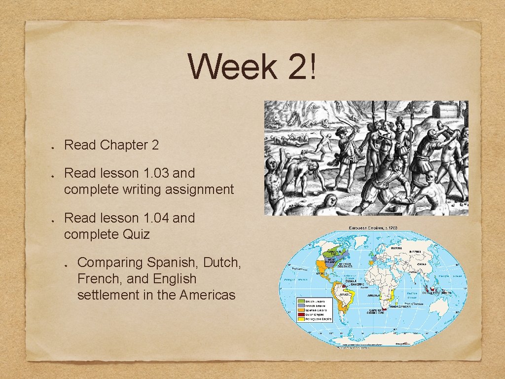 Week 2! Read Chapter 2 Read lesson 1. 03 and complete writing assignment Read