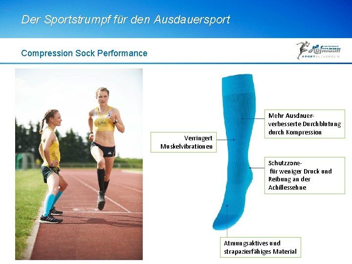 Der Sportstrumpf für den Ausdauersport Compression Sock Performance Verringert Muskelvibrationen Mehr Ausdauerverbesserte Durchblutung durch