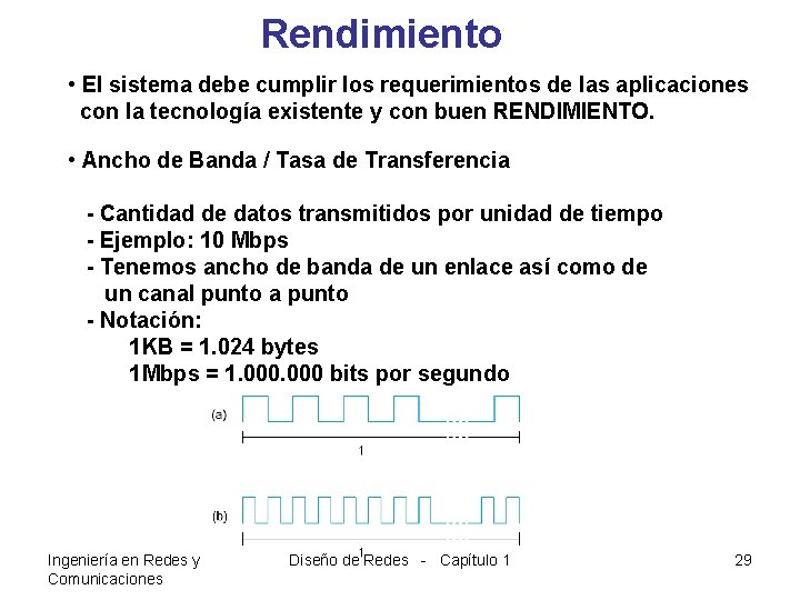 Rendimiento • El sistema debe cumplir los requerimientos de las aplicaciones con la tecnología