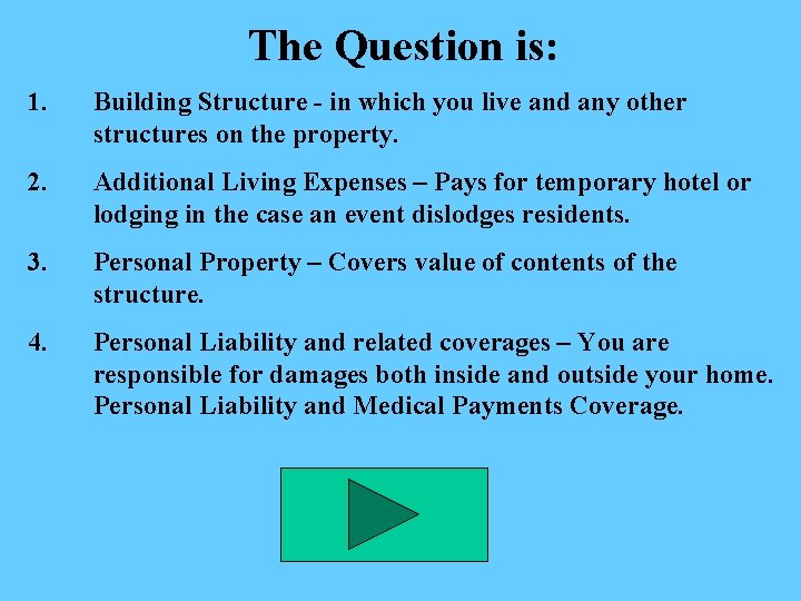 The Question is: 1. Building Structure - in which you live and any other