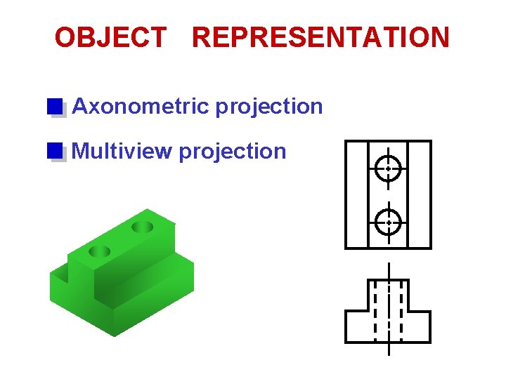 OBJECT REPRESENTATION Axonometric projection Multiview projection 