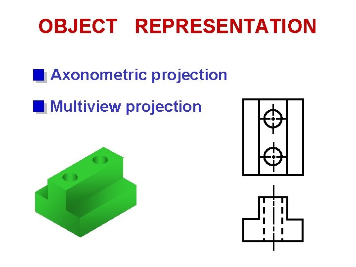 OBJECT REPRESENTATION Axonometric projection Multiview projection OBJECT REPRESENTATION Axonometric projection Multiview projection