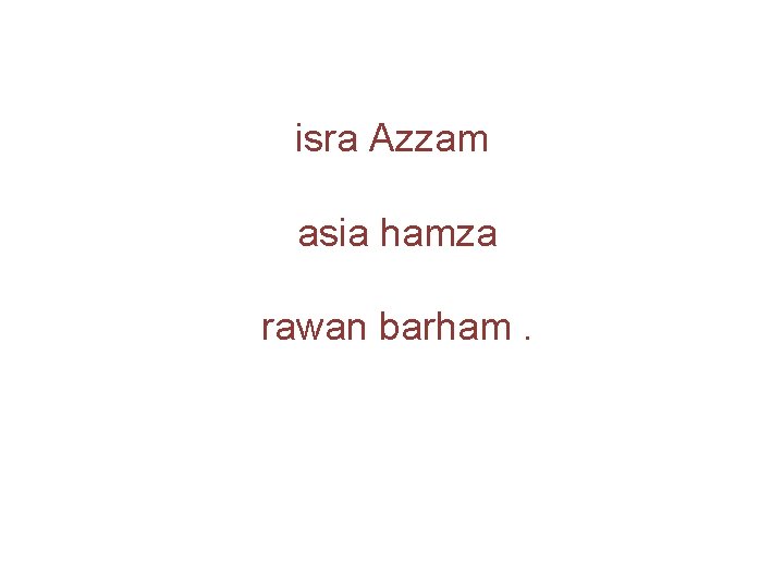 isra Azzam asia hamza rawan barham. 
