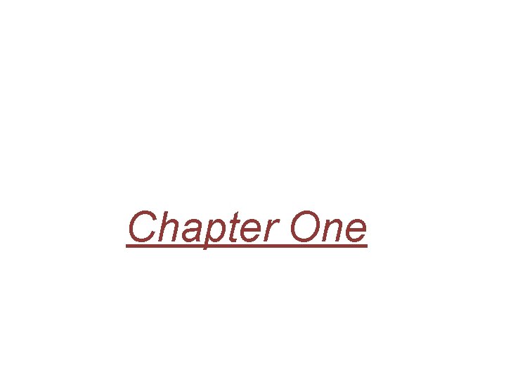 Chapter One 
