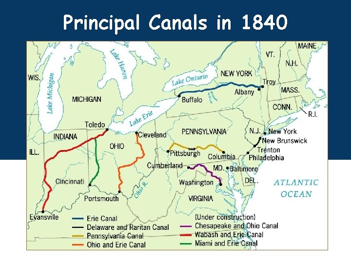 Principal Canals in 1840 