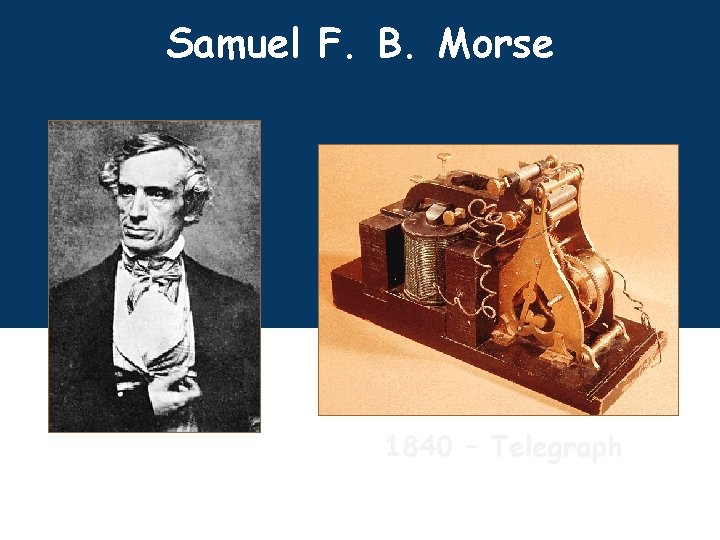 Samuel F. B. Morse 1840 – Telegraph 