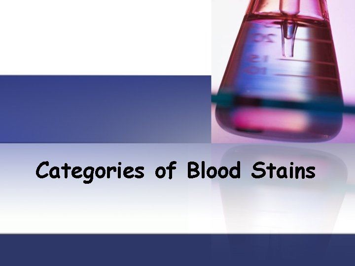 Categories of Blood Stains 