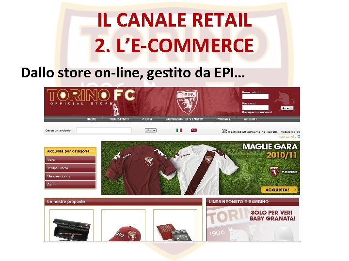 IL CANALE RETAIL 2. L’E-COMMERCE Dallo store on-line, gestito da EPI… 