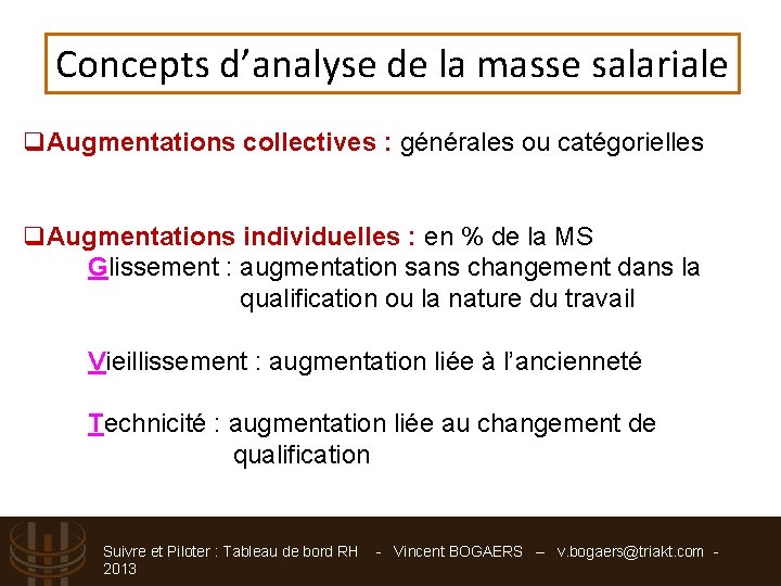 Concepts d’analyse de la masse salariale q. Augmentations collectives : générales ou catégorielles q.