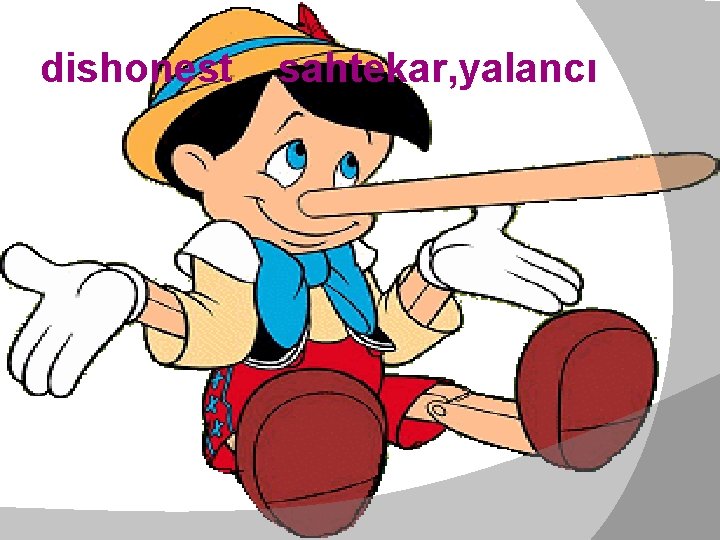 dishonest sahtekar, yalancı 