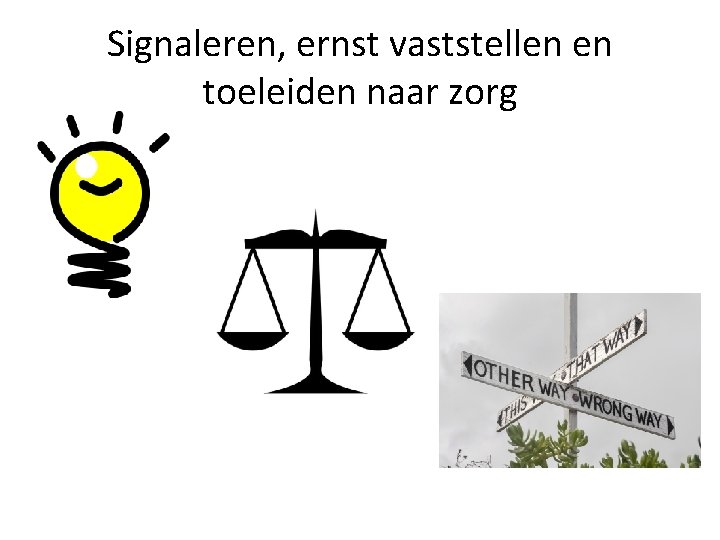 Signaleren, ernst vaststellen en toeleiden naar zorg 