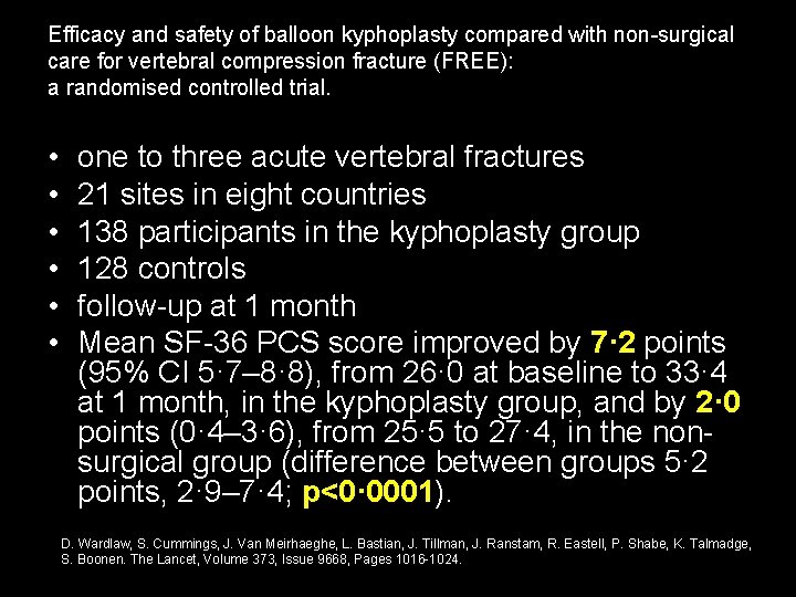 Efficacy and safety of balloon kyphoplasty compared with non-surgical care for vertebral compression fracture