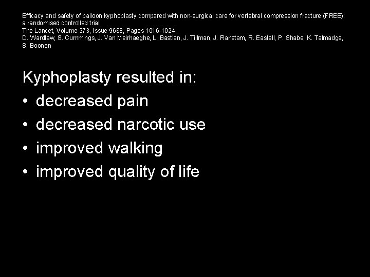 Efficacy and safety of balloon kyphoplasty compared with non-surgical care for vertebral compression fracture