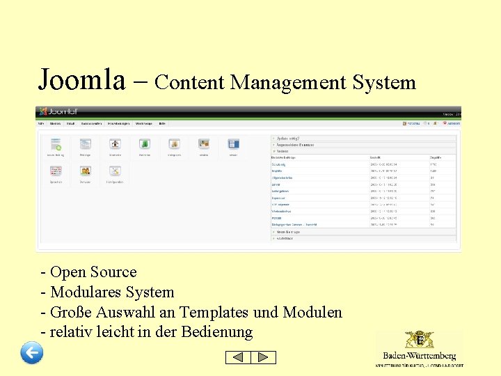 Joomla – Content Management System - Open Source - Modulares System - Große Auswahl