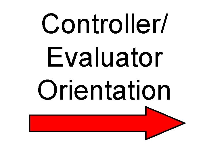 Controller/ Evaluator Orientation 