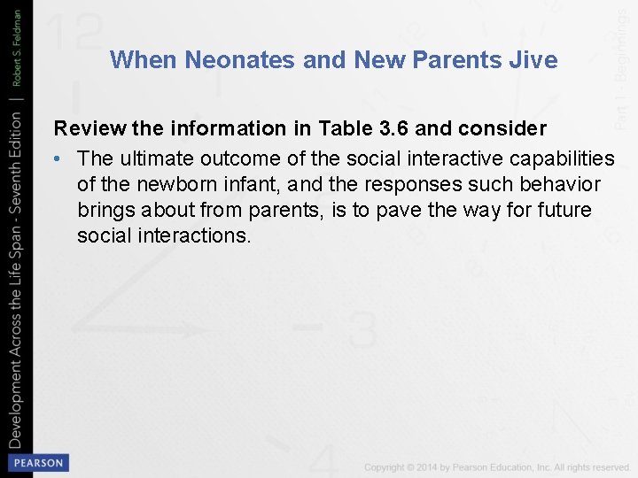 When Neonates and New Parents Jive Review the information in Table 3. 6 and