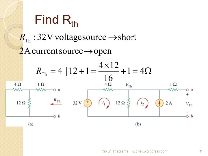 Find Rth Circuit Theorems svbitec. wordpress. com 41 