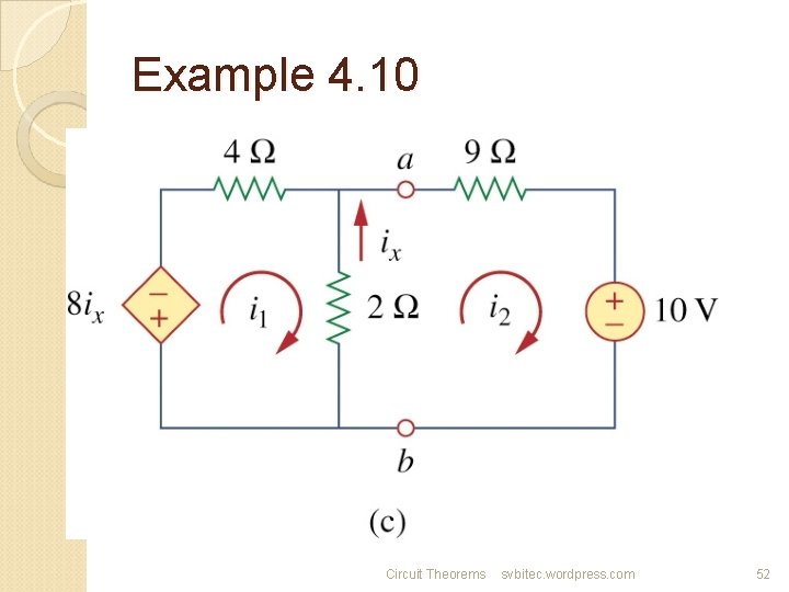 Example 4. 10 Circuit Theorems svbitec. wordpress. com 52 