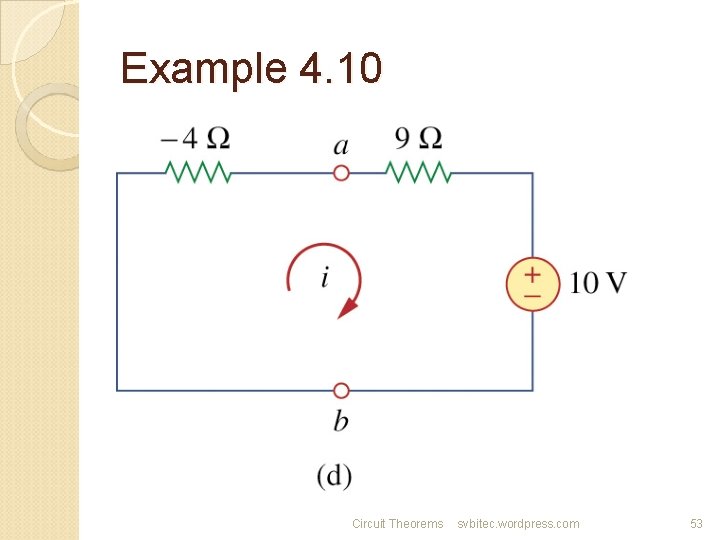 Example 4. 10 Circuit Theorems svbitec. wordpress. com 53 