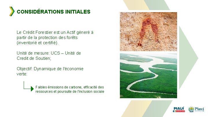 CONSIDÉRATIONS INITIALES Le Crédit Forestier est un Actif géneré à partir de la protection