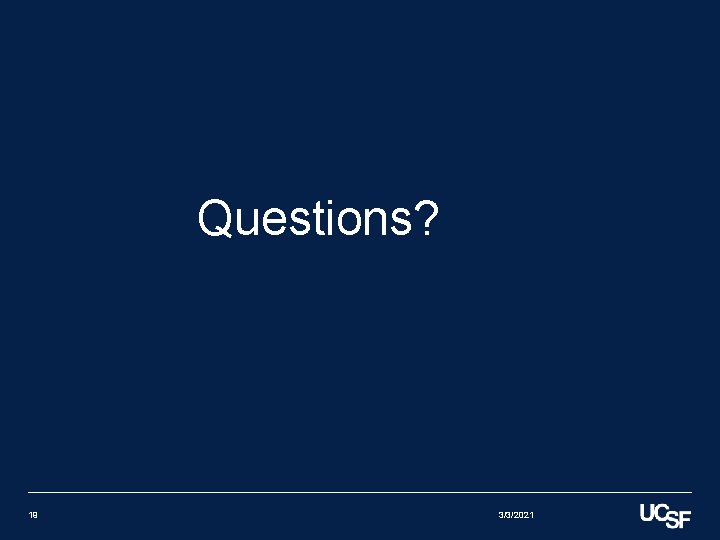 Questions? 19 3/3/2021 