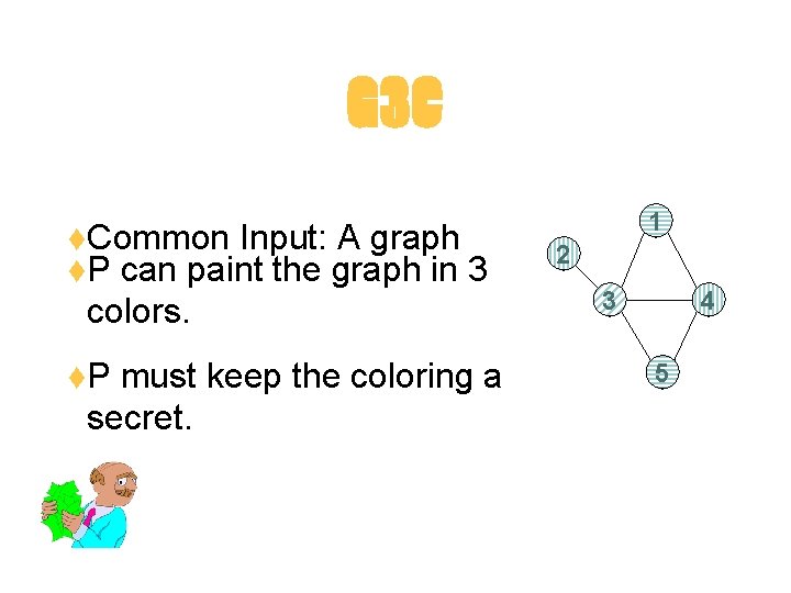 G 3 C t. Common Input: A graph t. P can paint the graph