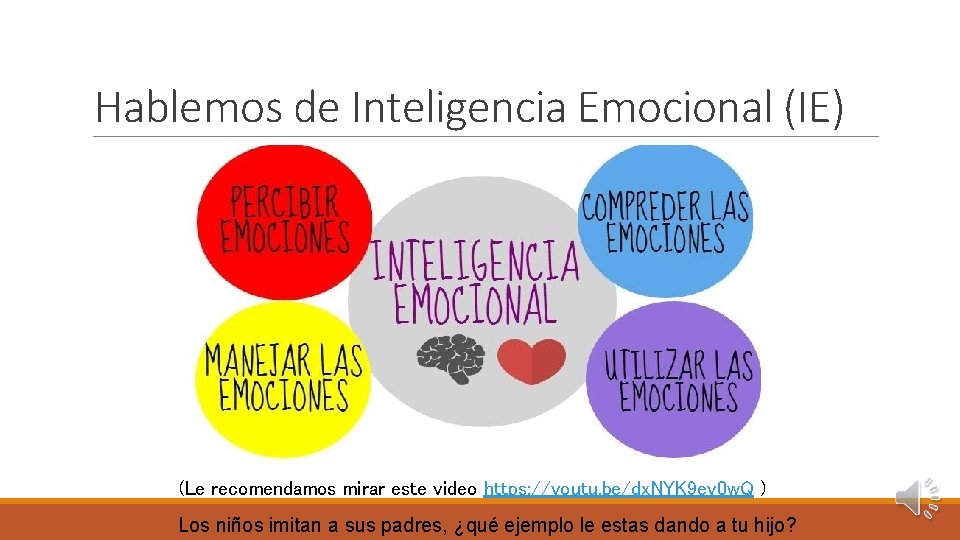 Hablemos de Inteligencia Emocional (IE) (Le recomendamos mirar este video https: //youtu. be/dx. NYK