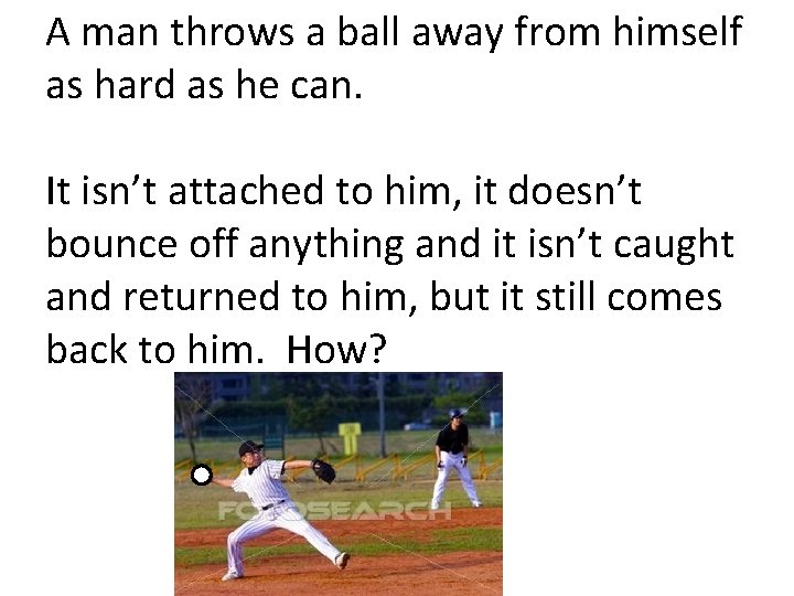 A man throws a ball away from himself as hard as he can. It