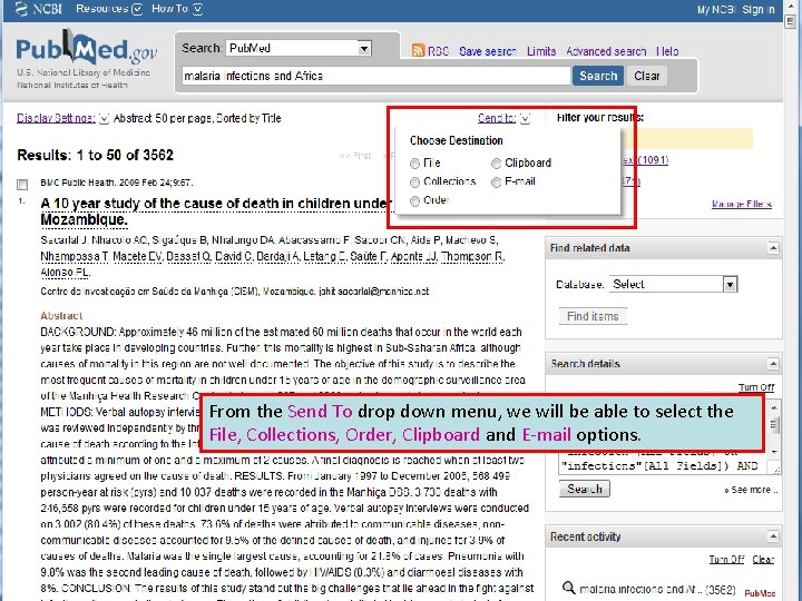 From the Send To drop down menu, we will be able to select the