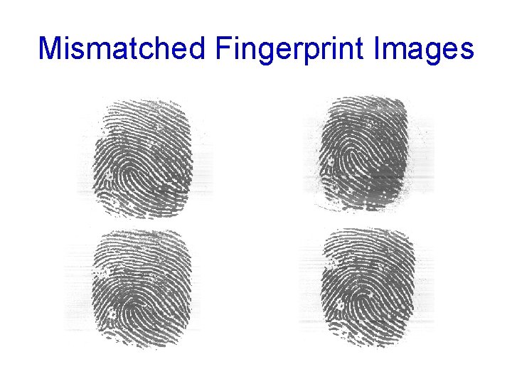 Mismatched Fingerprint Images 