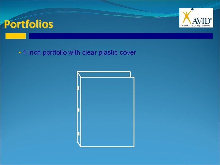 Portfolios • 1 inch portfolio with clear plastic cover 