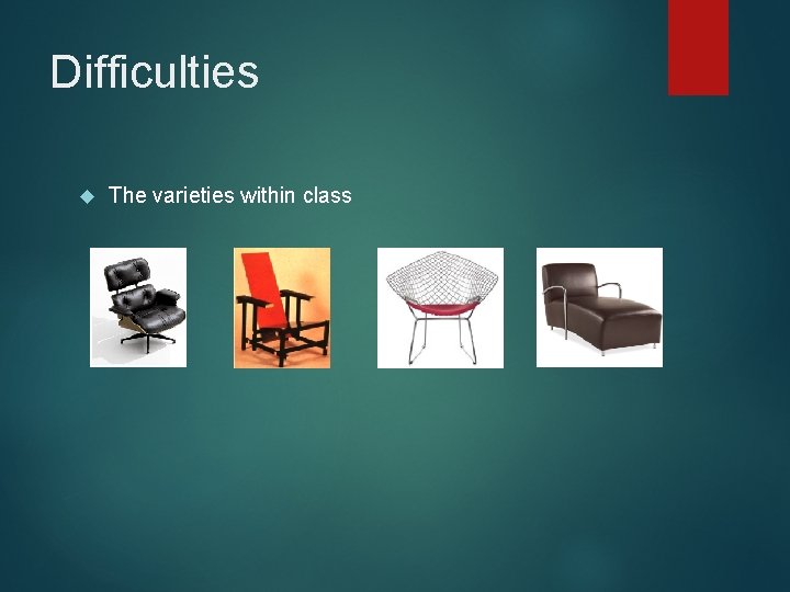 Difficulties The varieties within class 