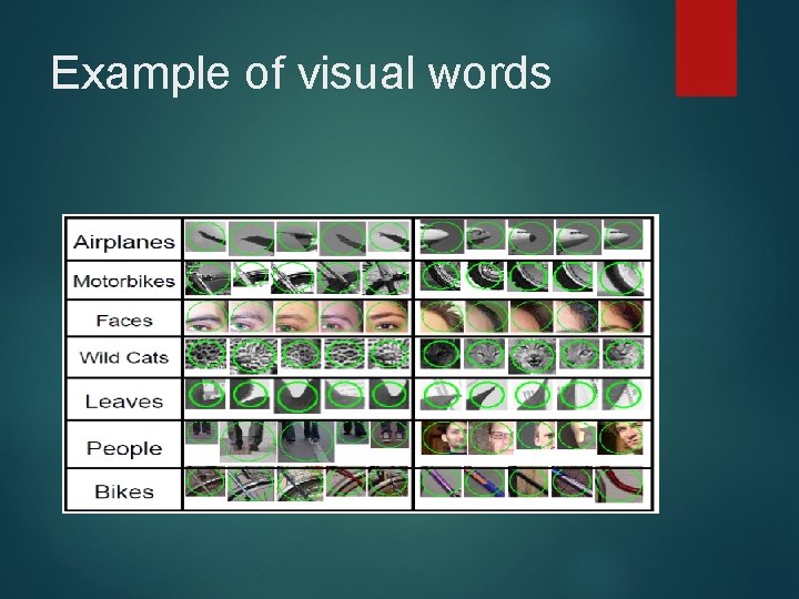 Example of visual words 