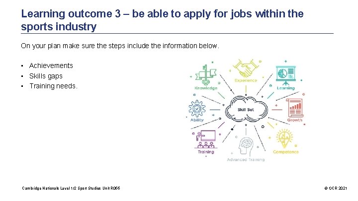 Learning outcome 3 – be able to apply for jobs within the sports industry