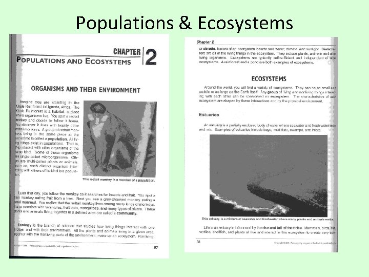 Populations & Ecosystems 