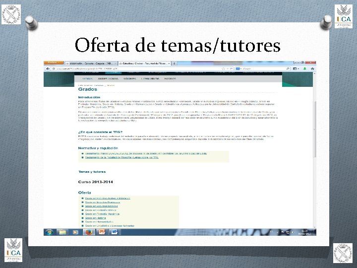 Oferta de temas/tutores 