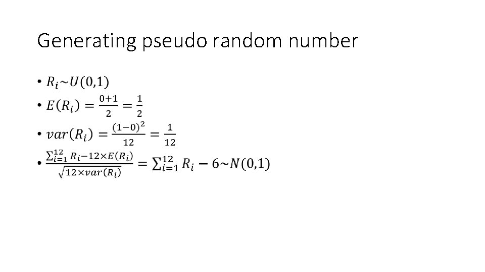 Generating pseudo random number • 