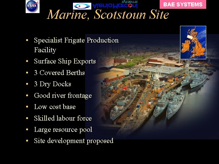 BAE SYSTEMS Marine, Scotstoun Site • Specialist Frigate Production Facility • Surface Ship Exports