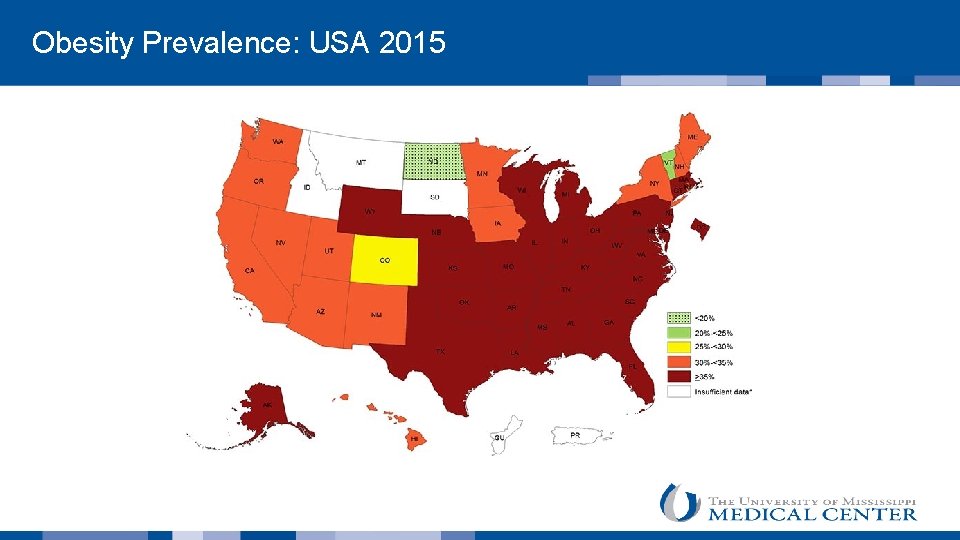  Obesity Prevalence: USA 2015 