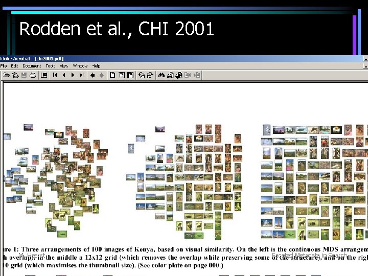 Rodden et al. , CHI 2001 M. Hearst Faceted Metadata in Search 