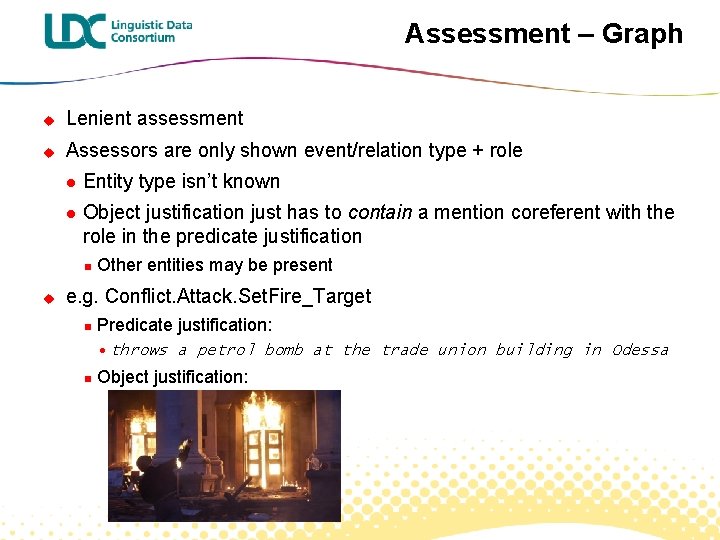 Assessment – Graph u Lenient assessment u Assessors are only shown event/relation type +