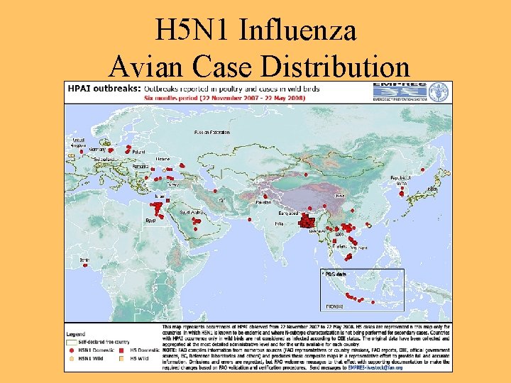 H 5 N 1 Influenza Avian Case Distribution 