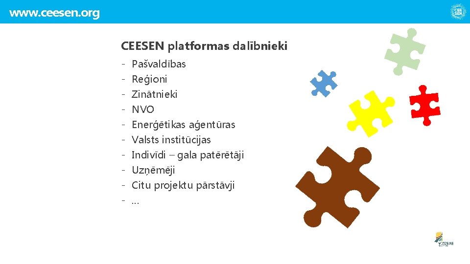 Images use II www. ceesen. org CEESEN platformas dalībnieki - Pašvaldības - Reģioni -