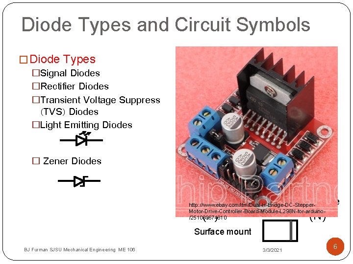 Diode Types and Circuit Symbols � Diode Types �Signal Diodes �Rectifier Diodes �Transient Voltage