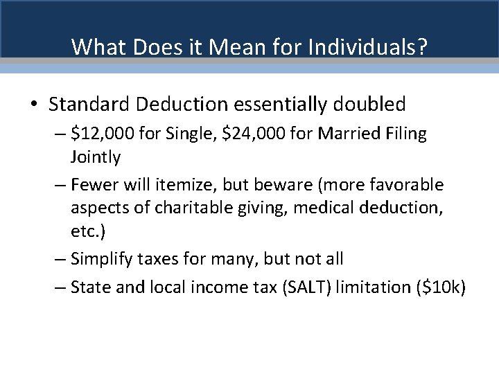 2018 Tax Cuts and Jobs Act What Does