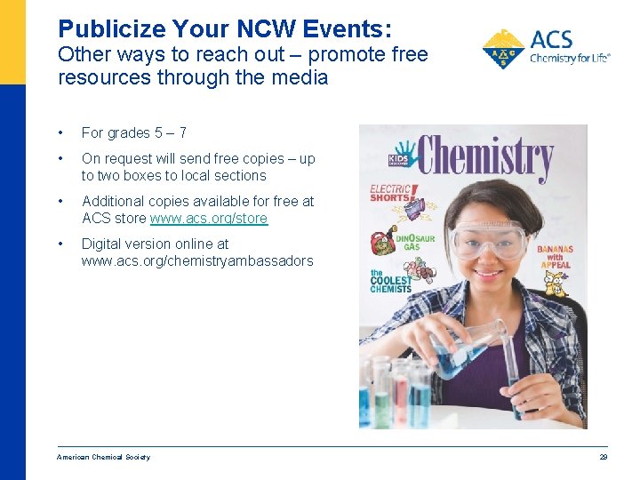 Publicize Your NCW Events: Other ways to reach out – promote free resources through